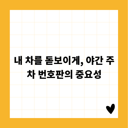 내 차를 돋보이게, 야간 주차 번호판의 중요성