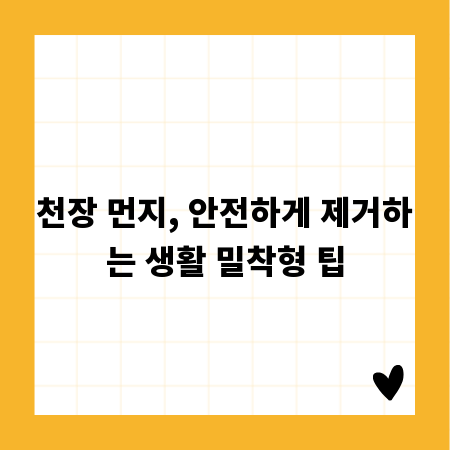 천장 먼지, 안전하게 제거하는 생활 밀착형 팁