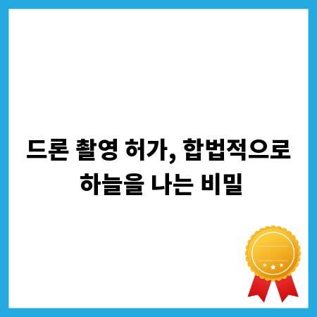 드론 촬영 허가, 합법적으로 하늘을 나는 비밀