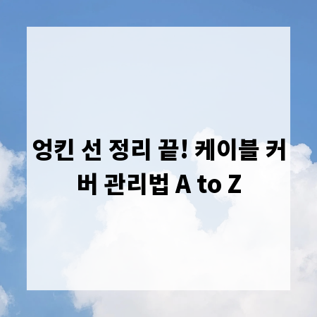엉킨 선 정리 끝! 케이블 커버 관리법 A to Z