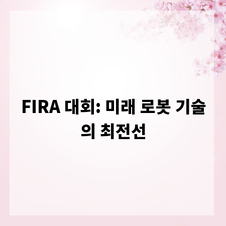 FIRA 대회: 미래 로봇 기술의 최전선