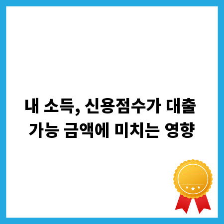 내 소득, 신용점수가 대출 가능 금액에 미치는 영향