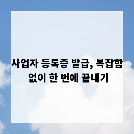 사업자 등록증 발급, 복잡함 없이 한 번에 끝내기