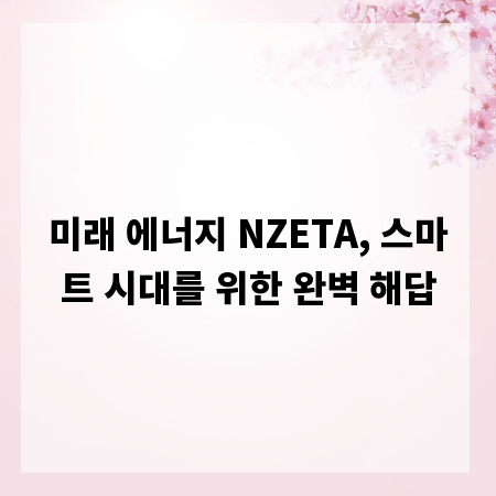 미래 에너지 NZETA, 스마트 시대를 위한 완벽 해답