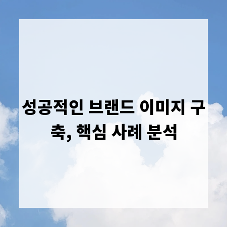 성공적인 브랜드 이미지 구축, 핵심 사례 분석