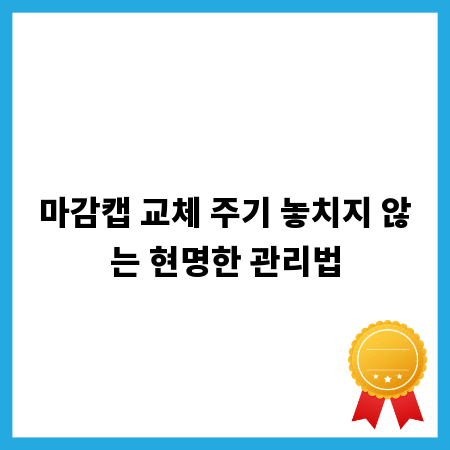 마감캡 교체 주기 놓치지 않는 현명한 관리법