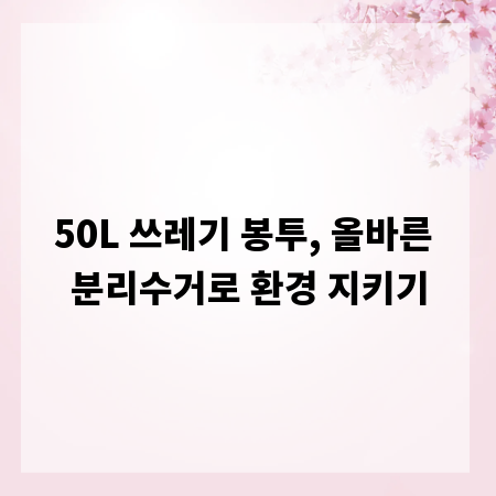 50L 쓰레기 봉투, 올바른 분리수거로 환경 지키기