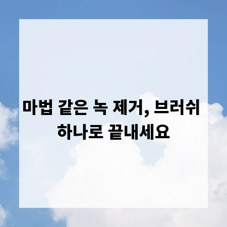마법 같은 녹 제거, 브러쉬 하나로 끝내세요
