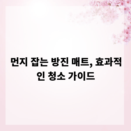 먼지 잡는 방진 매트, 효과적인 청소 가이드