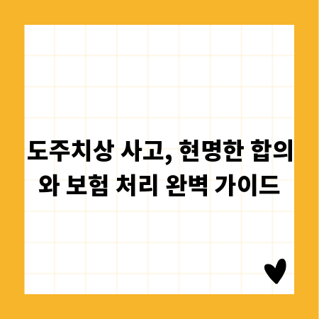 도주치상 사고, 현명한 합의와 보험 처리 완벽 가이드