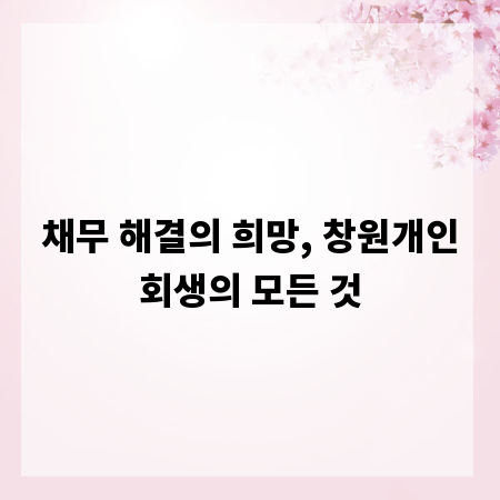 채무 해결의 희망, 창원개인회생의 모든 것