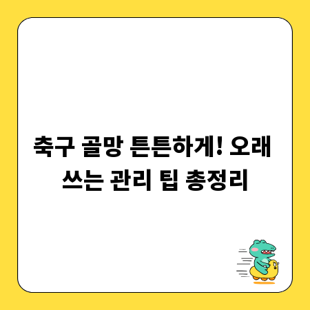 축구 골망 튼튼하게! 오래 쓰는 관리 팁 총정리