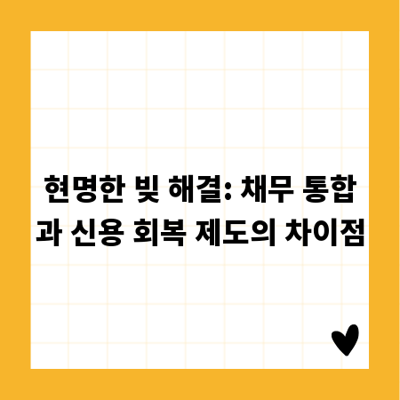 현명한 빚 해결: 채무 통합과 신용 회복 제도의 차이점
