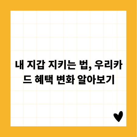 내 지갑 지키는 법, 우리카드 혜택 변화 알아보기
