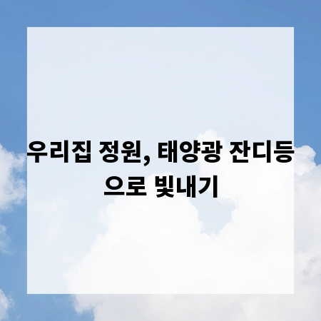 우리집 정원, 태양광 잔디등으로 빛내기
