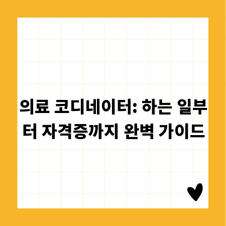 의료 코디네이터: 하는 일부터 자격증까지 완벽 가이드