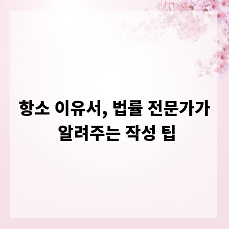 항소 이유서, 법률 전문가가 알려주는 작성 팁