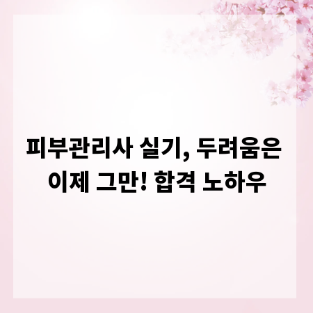 피부관리사 실기, 두려움은 이제 그만! 합격 노하우