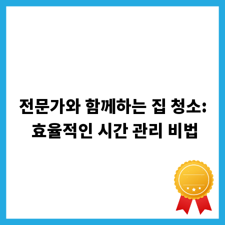전문가와 함께하는 집 청소: 효율적인 시간 관리 비법