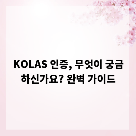 KOLAS 인증, 무엇이 궁금하신가요? 완벽 가이드