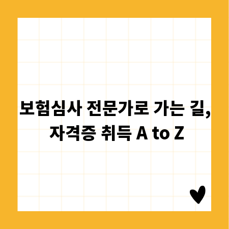 보험심사 전문가로 가는 길, 자격증 취득 A to Z