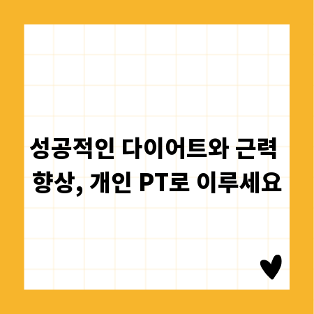 성공적인 다이어트와 근력 향상, 개인 PT로 이루세요