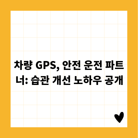 차량 GPS, 안전 운전 파트너: 습관 개선 노하우 공개