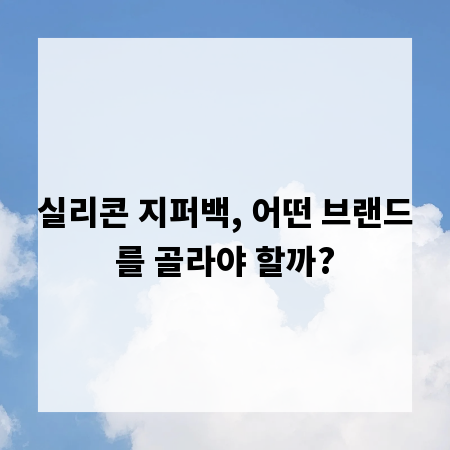 실리콘 지퍼백, 어떤 브랜드를 골라야 할까?