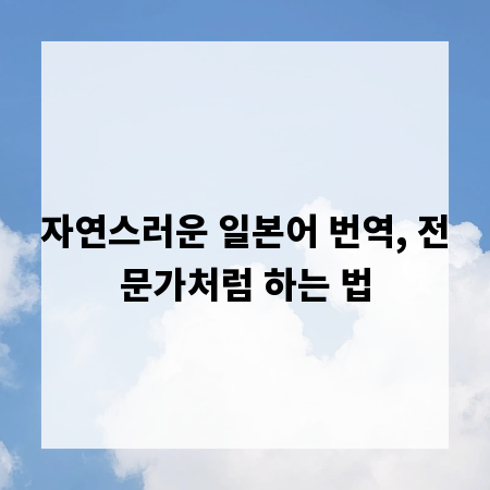 자연스러운 일본어 번역, 전문가처럼 하는 법