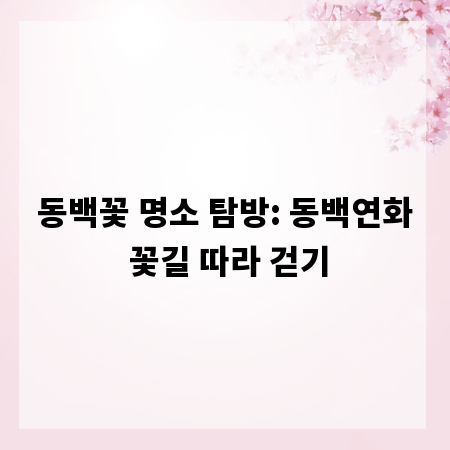 동백꽃 명소 탐방: 동백연화 꽃길 따라 걷기