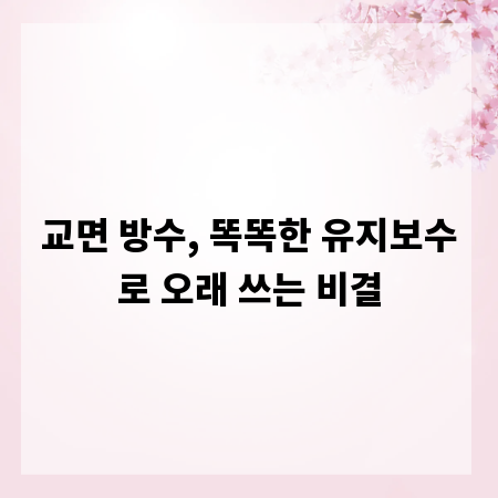 교면 방수, 똑똑한 유지보수로 오래 쓰는 비결
