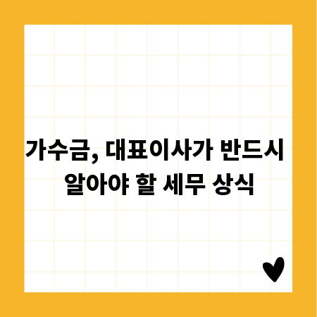 가수금, 대표이사가 반드시 알아야 할 세무 상식