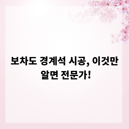 보차도 경계석 시공, 이것만 알면 전문가!