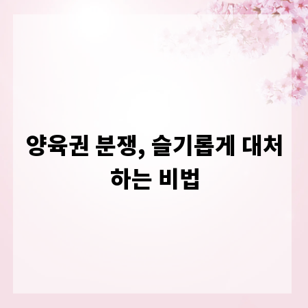 양육권 분쟁, 슬기롭게 대처하는 비법
