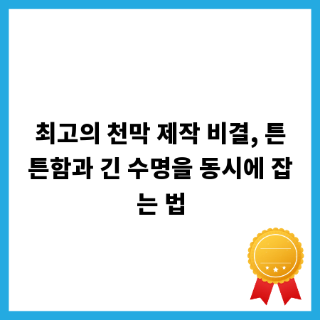 최고의 천막 제작 비결, 튼튼함과 긴 수명을 동시에 잡는 법