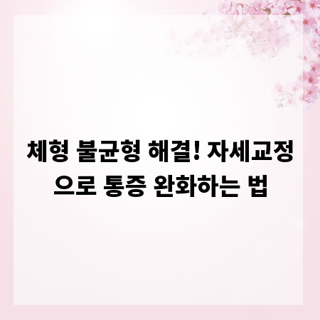 체형 불균형 해결! 자세교정으로 통증 완화하는 법