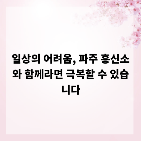일상의 어려움, 파주 흥신소와 함께라면 극복할 수 있습니다