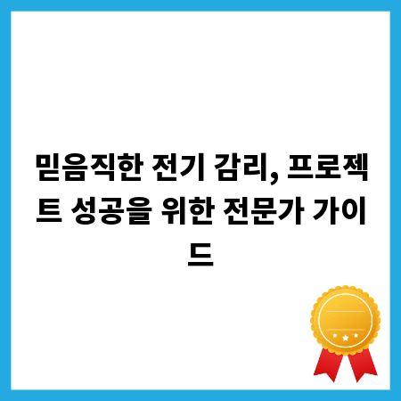 믿음직한 전기 감리, 프로젝트 성공을 위한 전문가 가이드