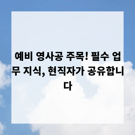 예비 영사공 주목! 필수 업무 지식, 현직자가 공유합니다