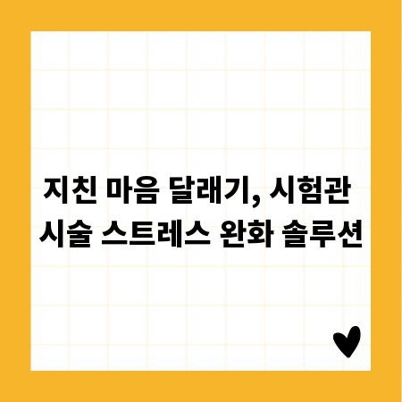 지친 마음 달래기, 시험관 시술 스트레스 완화 솔루션