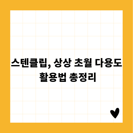 스텐클립, 상상 초월 다용도 활용법 총정리