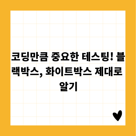 코딩만큼 중요한 테스팅! 블랙박스, 화이트박스 제대로 알기