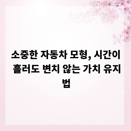 소중한 자동차 모형, 시간이 흘러도 변치 않는 가치 유지법