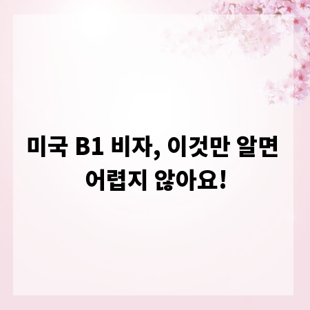 미국 B1 비자, 이것만 알면 어렵지 않아요!