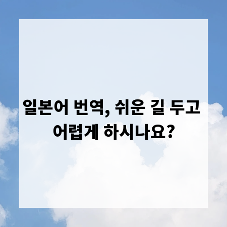 일본어 번역, 쉬운 길 두고 어렵게 하시나요?