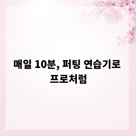 매일 10분, 퍼팅 연습기로 프로처럼