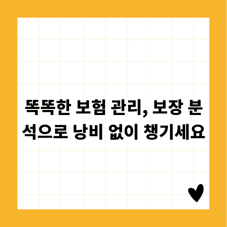 똑똑한 보험 관리, 보장 분석으로 낭비 없이 챙기세요