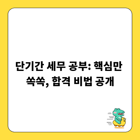 단기간 세무 공부: 핵심만 쏙쏙, 합격 비법 공개