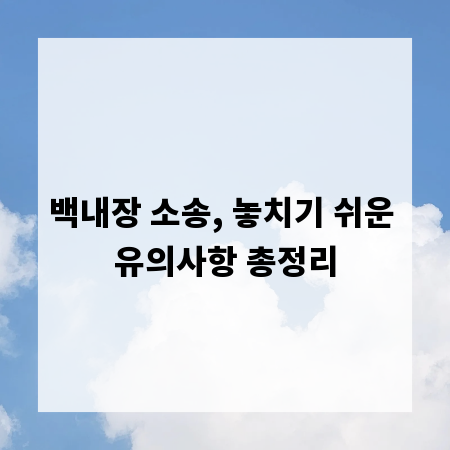 백내장 소송, 놓치기 쉬운 유의사항 총정리