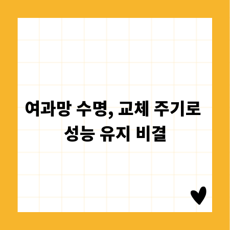 여과망 수명, 교체 주기로 성능 유지 비결